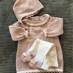 Cupcakes & Cashmere Beige Knit Baby Outfit